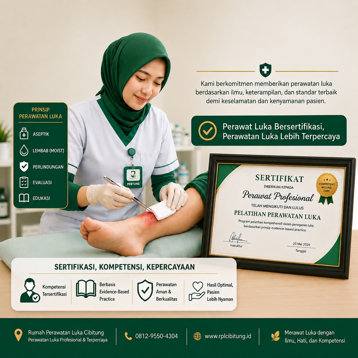 Ners Iin perawat luka tersertifikasi CWCC RPL Cibitung