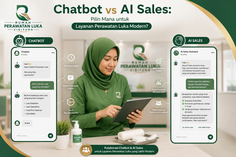 Chatbot vs AI Sales: Pilih Mana untuk Layanan Perawatan Luka Modern?